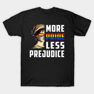 More Pride Less Prejudice LGBT Gay Proud Ally Pride Month T-Shirt